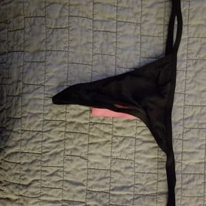 Black sheer thong